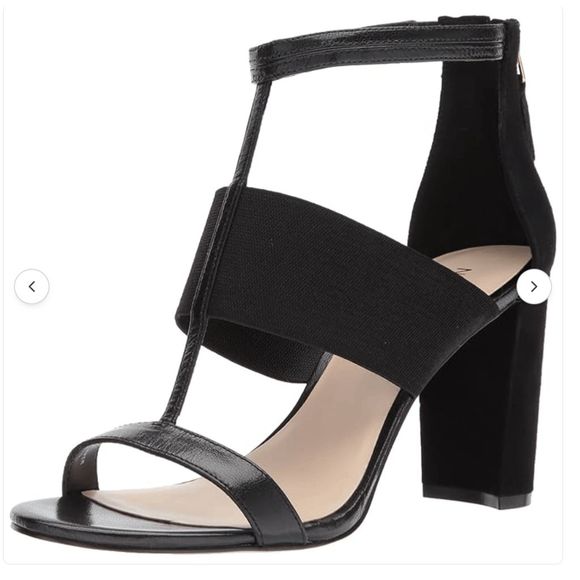 Nine West Norvella Fabric Heeled Sandal Black Block Heel Pumps, Size 10.5 - Picture 1 of 11